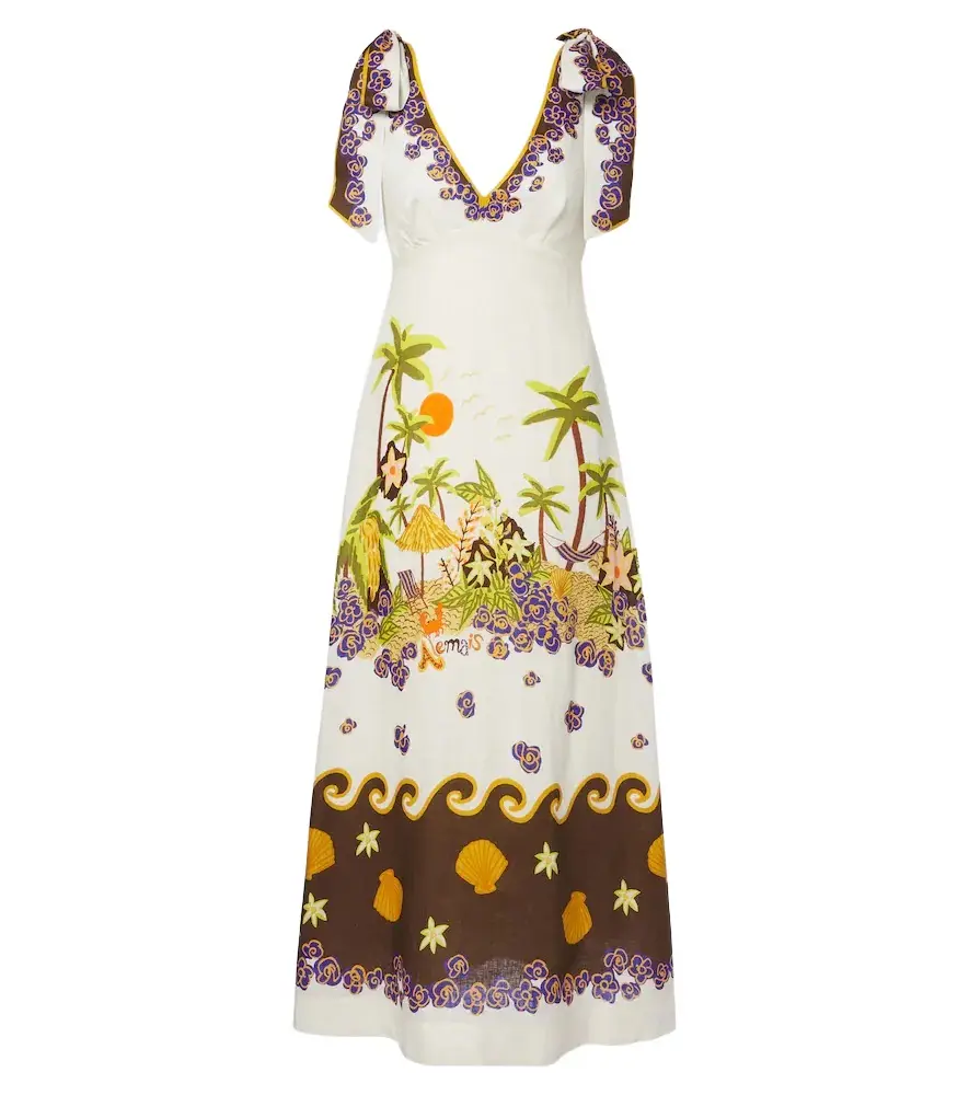ALÉMAIS Alémais Island Cove linen midi dress