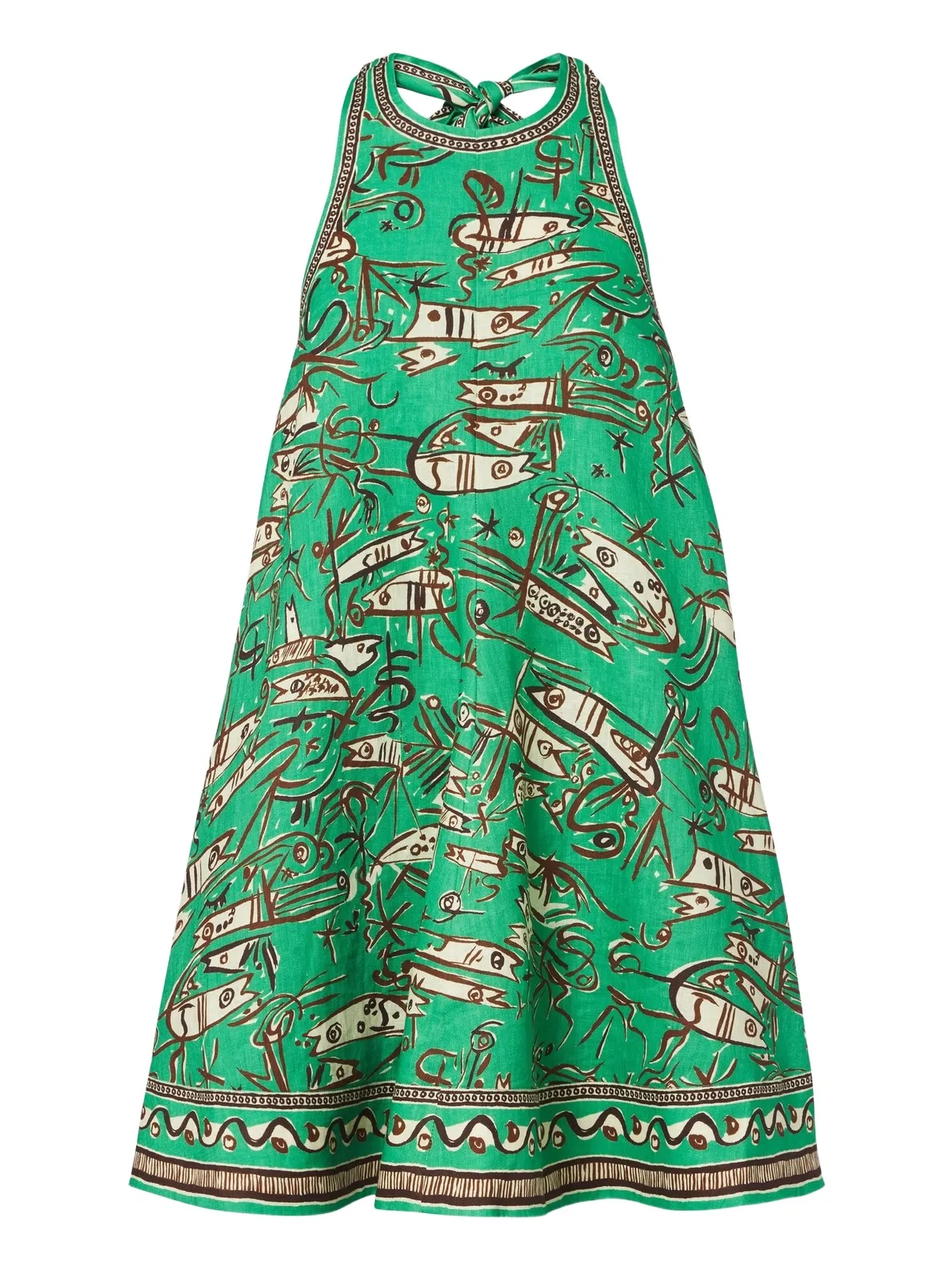 ALÉMAIS Alémais Fish Sticks printed linen minidress