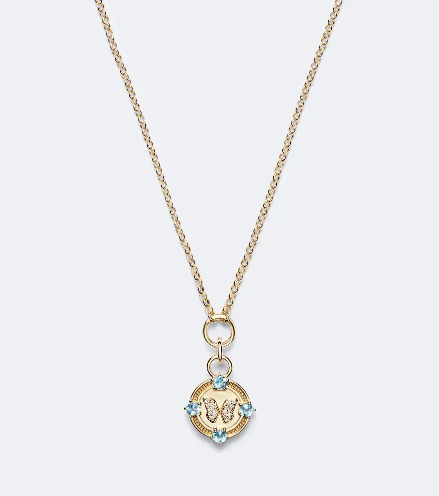 Foundrae Reverie 18kt gold pendant necklace with diamonds and topaz | Thumbnail 4 Foundrae Reverie 18kt gold pendant necklace with diamonds and topaz | Thumbnail 4