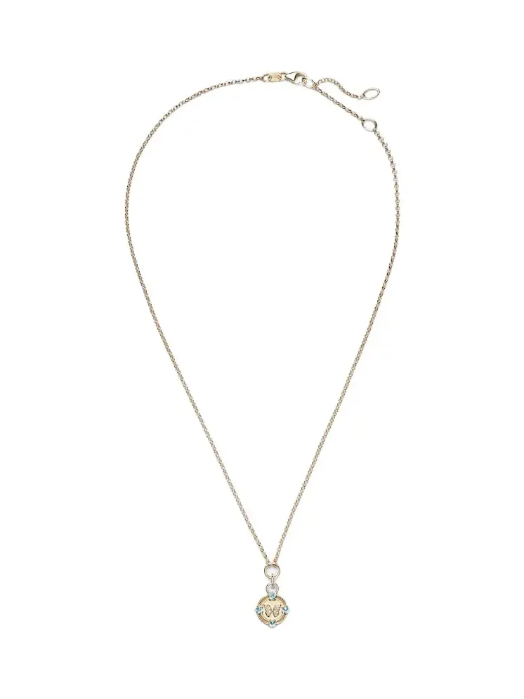Reverie 18kt gold pendant necklace with diamonds and topaz Reverie 18kt gold pendant necklace with diamonds and topaz