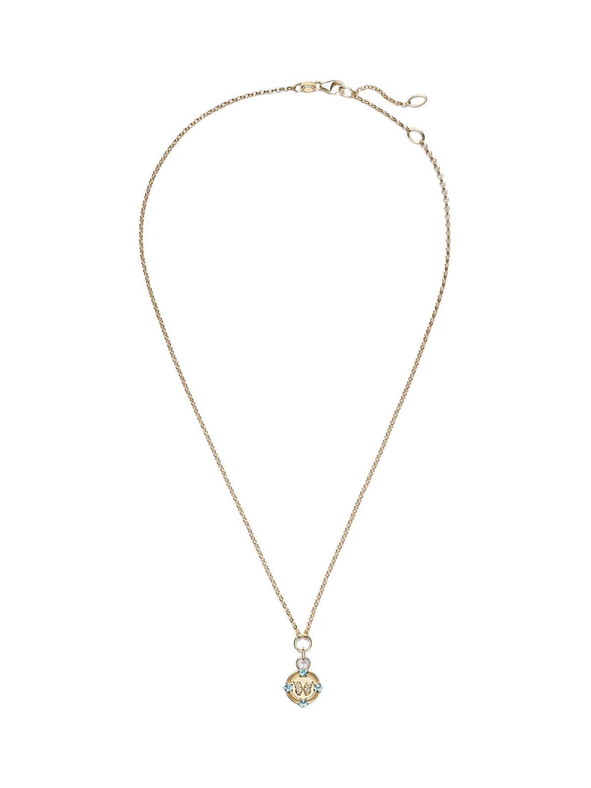 Reverie 18kt gold pendant necklace with diamonds and topaz Reverie 18kt gold pendant necklace with diamonds and topaz