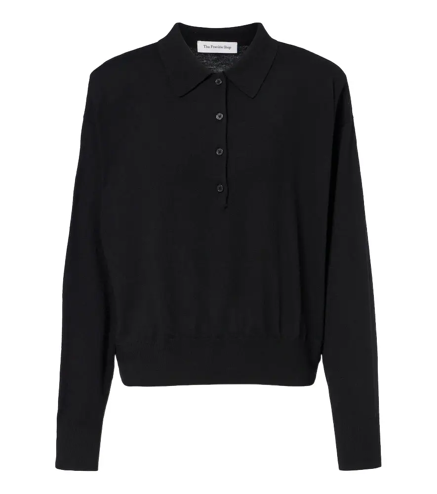 The Frankie Shop Croydon wool-blend polo sweater | Image 1 The Frankie Shop Croydon wool-blend polo sweater | Image 1