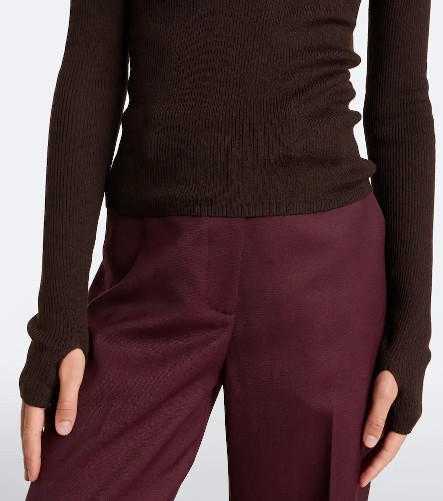 The Frankie Shop Sade ribbed-knit wool and silk half-zip sweater | Thumbnail 2 The Frankie Shop Sade ribbed-knit wool and silk half-zip sweater | Thumbnail 2