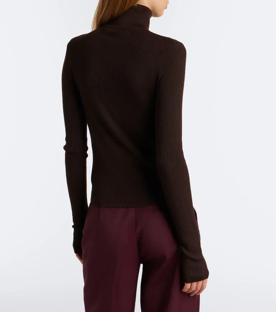 The Frankie Shop Sade ribbed-knit wool and silk half-zip sweater | Thumbnail 5 The Frankie Shop Sade ribbed-knit wool and silk half-zip sweater | Thumbnail 5