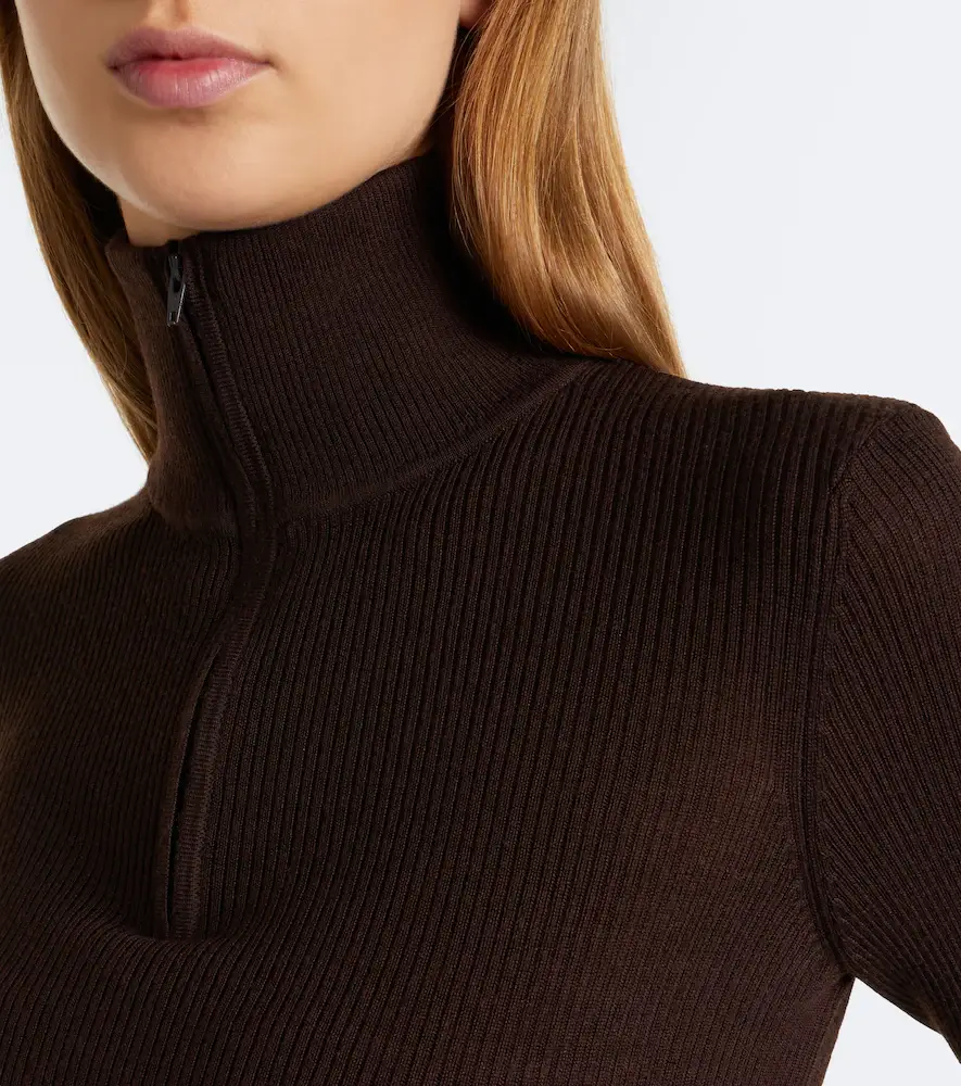 The Frankie Shop Sade ribbed-knit wool and silk half-zip sweater | Thumbnail 6 The Frankie Shop Sade ribbed-knit wool and silk half-zip sweater | Thumbnail 6