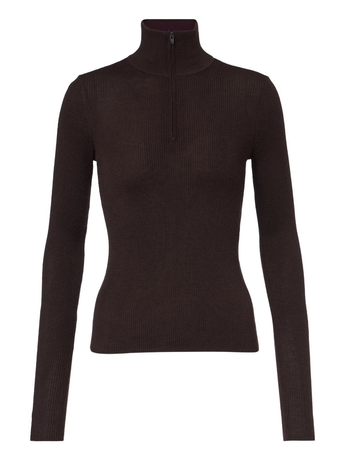 The Frankie Shop Sade ribbed-knit wool and silk half-zip sweater