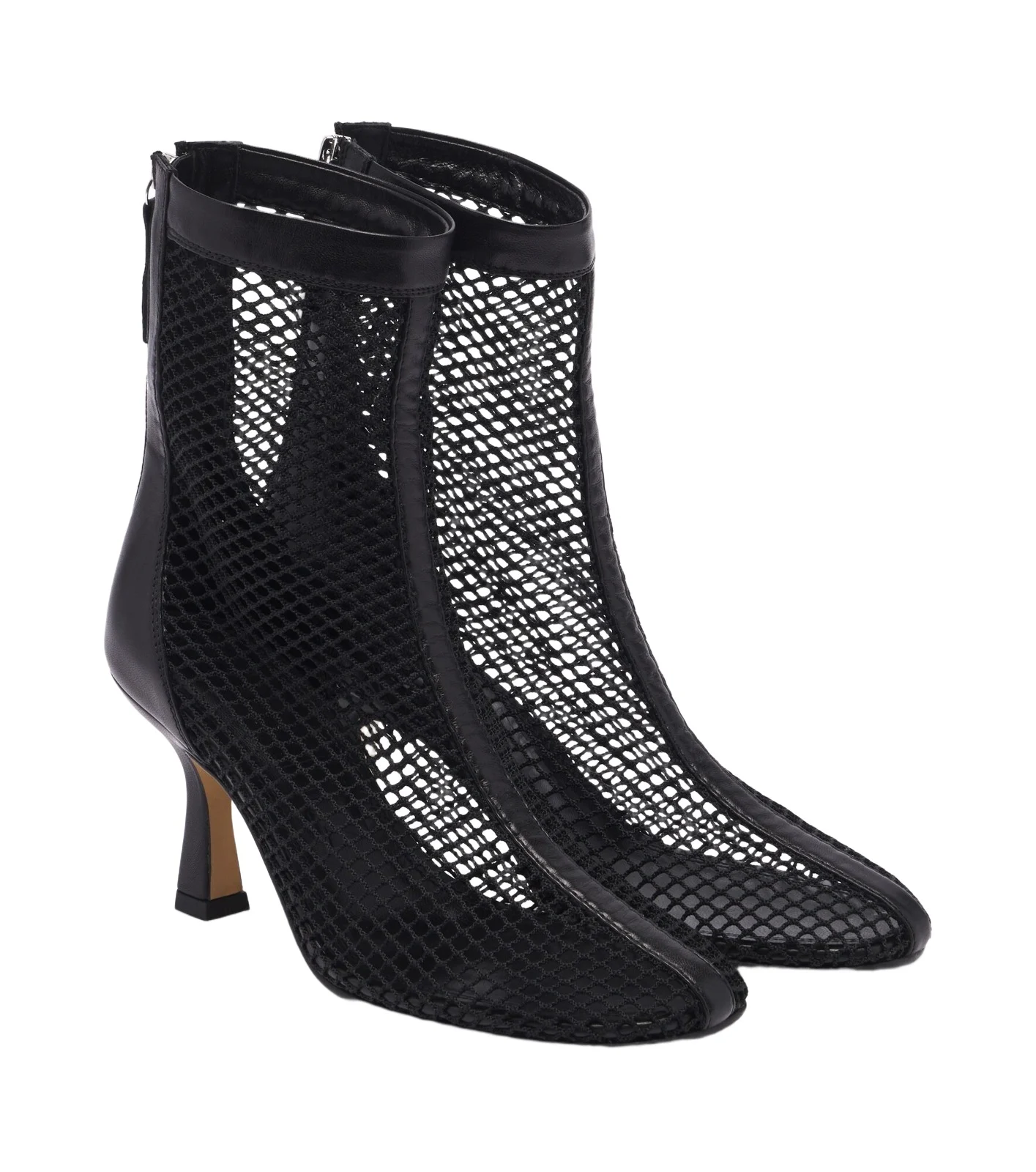 Fira leather-trimmed mesh ankle boots