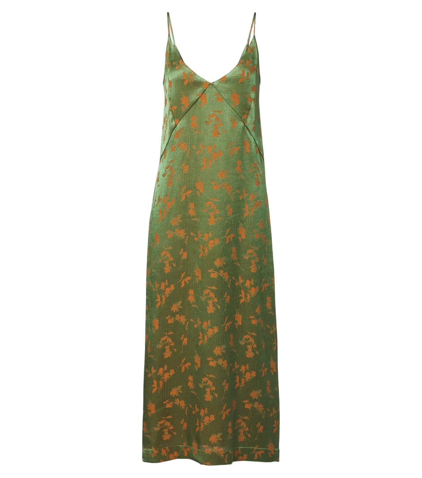 Floral jacquard satin slip dress Floral jacquard satin slip dress