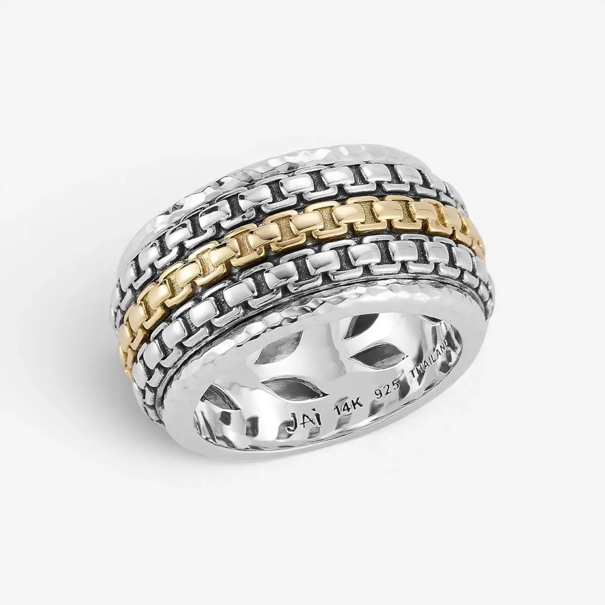 JAI JAI Sterling Silver & 14K Yellow Gold Artisan Textured Men's Ring JJH3056MRG - by The Solist | Thumbnail 4 JAI JAI Sterling Silver & 14K Yellow Gold Artisan Textured Men's Ring JJH3056MRG - by The Solist | Thumbnail 4