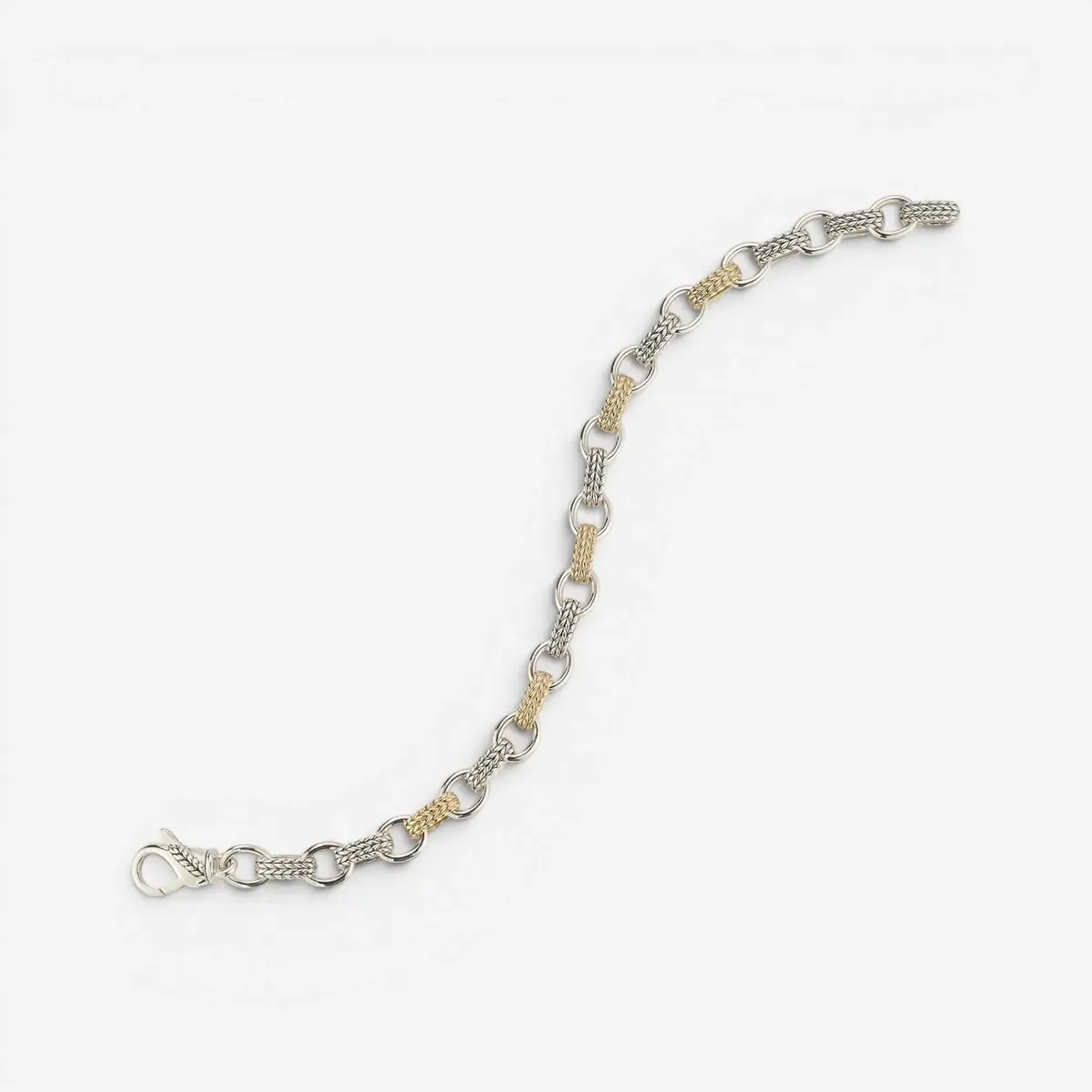JAI JAI Sterling Silver & 14K Yellow Gold Textured Men's Link Bracelet JJH3040MBG - L by The Solist | Thumbnail 2 JAI JAI Sterling Silver & 14K Yellow Gold Textured Men's Link Bracelet JJH3040MBG - L by The Solist | Thumbnail 2