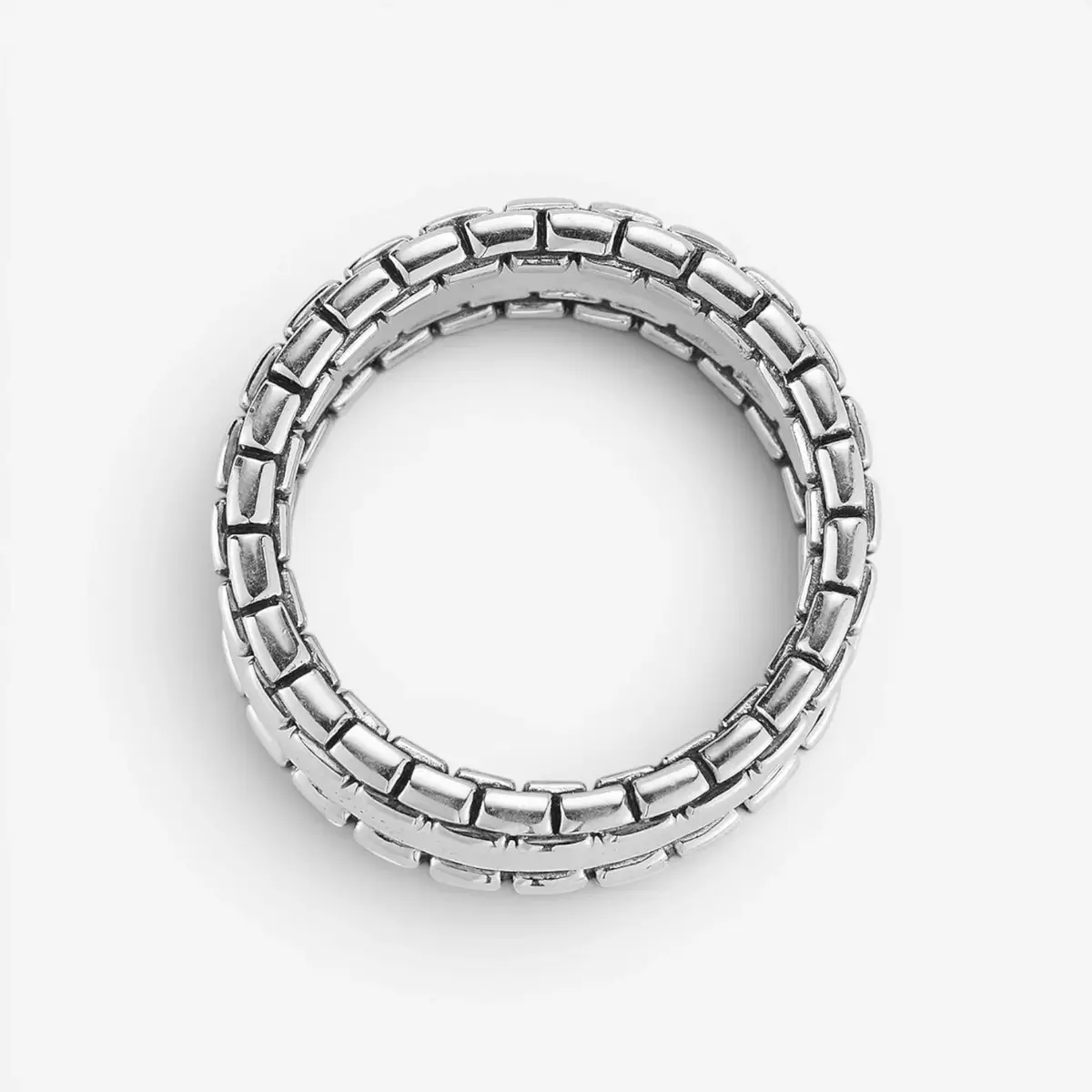 JAI JAI Sterling Silver Hammered Box Chain Men's Ring JJH3033MR - by The Solist | Thumbnail 4 JAI JAI Sterling Silver Hammered Box Chain Men's Ring JJH3033MR - by The Solist | Thumbnail 4