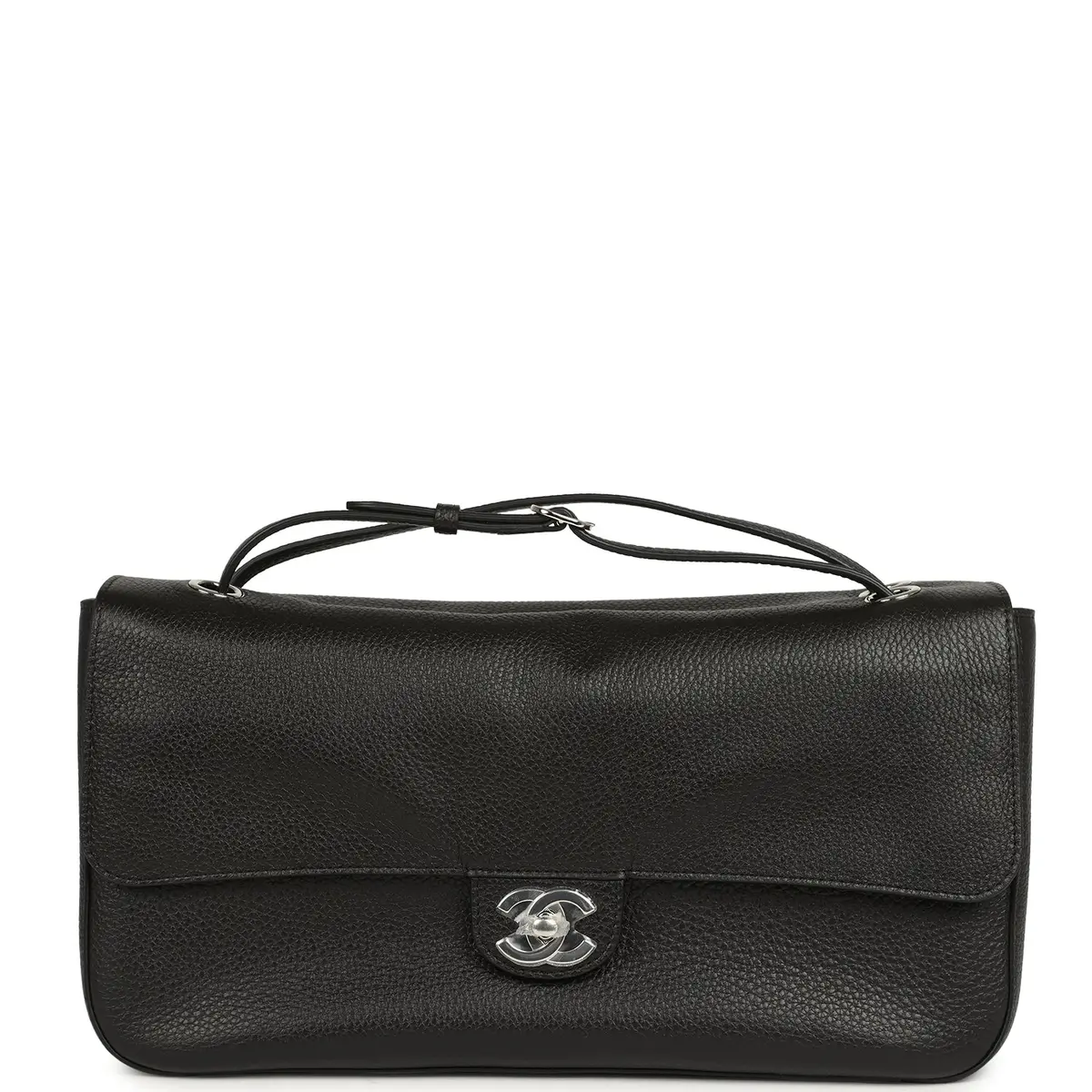 Chanel Chanel Maxi "Souplissimo" Small Flap Bag Black Grained Calfskin Silver Hardware | Image 1 Chanel Chanel Maxi "Souplissimo" Small Flap Bag Black Grained Calfskin Silver Hardware | Image 1