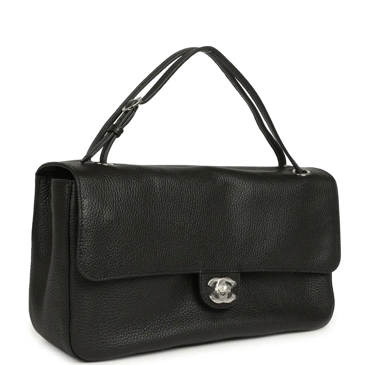 Chanel Chanel Maxi "Souplissimo" Small Flap Bag Black Grained Calfskin Silver Hardware | Thumbnail 2 Chanel Chanel Maxi "Souplissimo" Small Flap Bag Black Grained Calfskin Silver Hardware | Thumbnail 2
