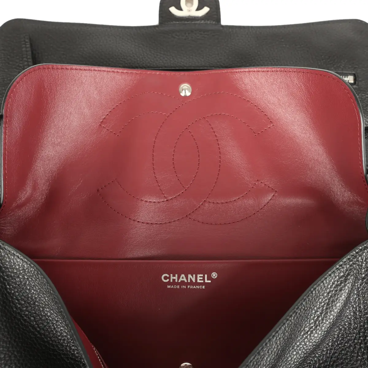Chanel Chanel Maxi "Souplissimo" Small Flap Bag Black Grained Calfskin Silver Hardware | Thumbnail 10 Chanel Chanel Maxi "Souplissimo" Small Flap Bag Black Grained Calfskin Silver Hardware | Thumbnail 10