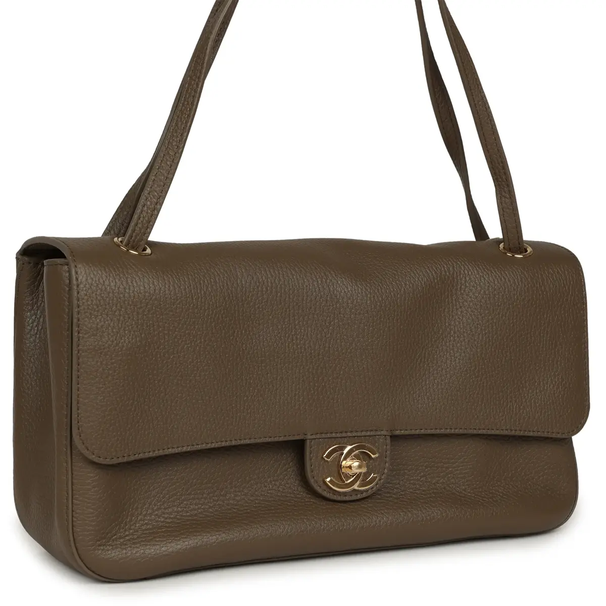 Chanel Chanel Maxi "Souplissimo" Small Flap Bag Brown Grained Calfskin Gold Hardware | Thumbnail 2