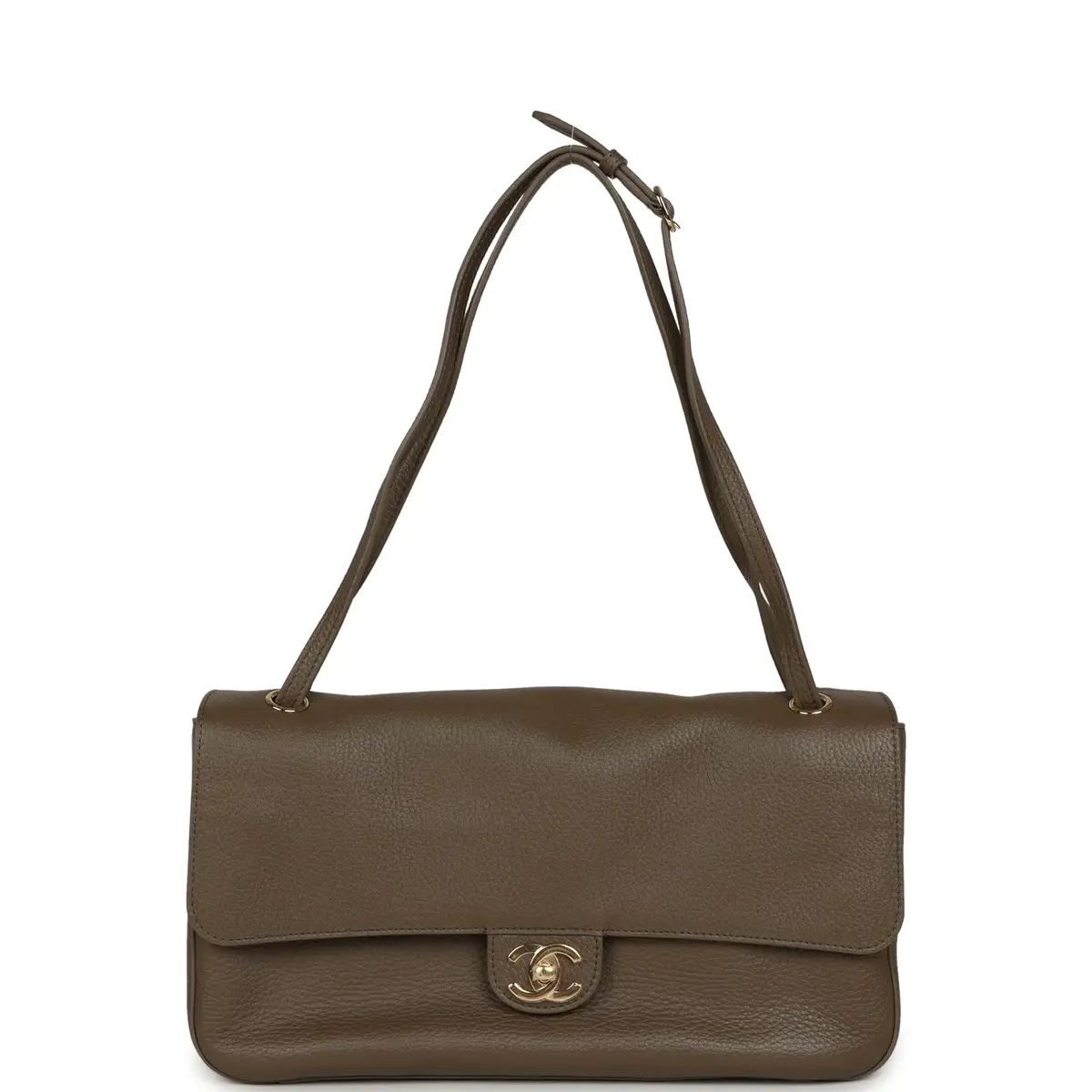 Chanel Chanel Maxi "Souplissimo" Small Flap Bag Brown Grained Calfskin Gold Hardware | Thumbnail 7