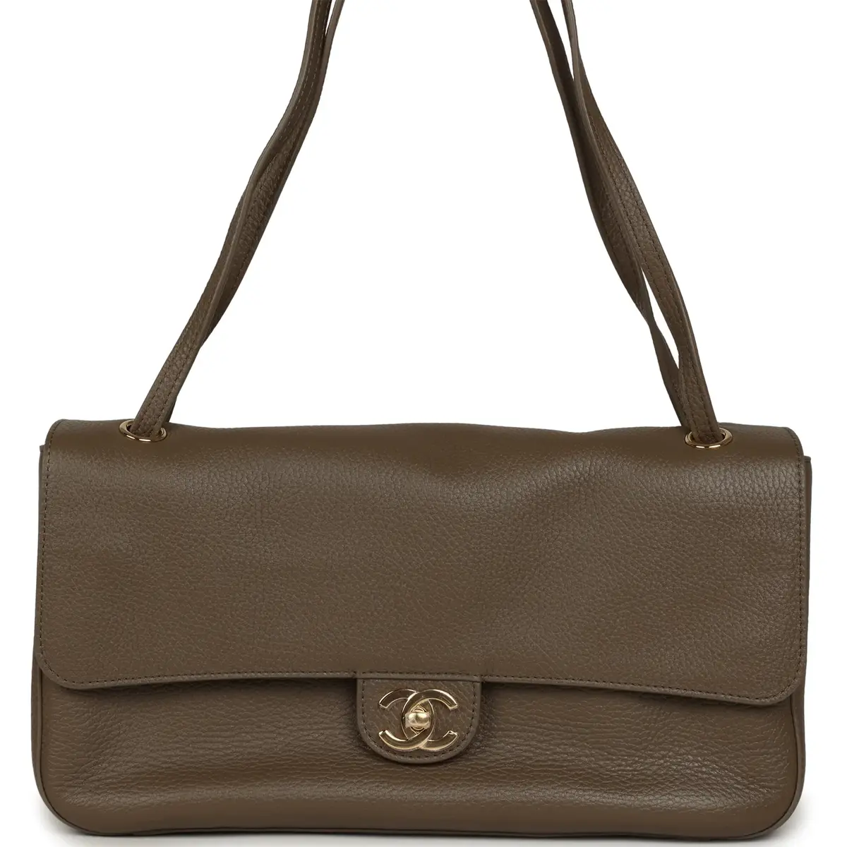 Chanel Chanel Maxi "Souplissimo" Small Flap Bag Brown Grained Calfskin Gold Hardware | Image 1 Chanel Chanel Maxi "Souplissimo" Small Flap Bag Brown Grained Calfskin Gold Hardware | Image 1