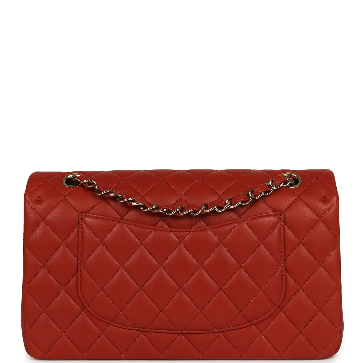 Chanel Chanel Medium Classic Double Flap Bag Dark Orange Lambskin Light Gold Hardware | Thumbnail 4 Chanel Chanel Medium Classic Double Flap Bag Dark Orange Lambskin Light Gold Hardware | Thumbnail 4