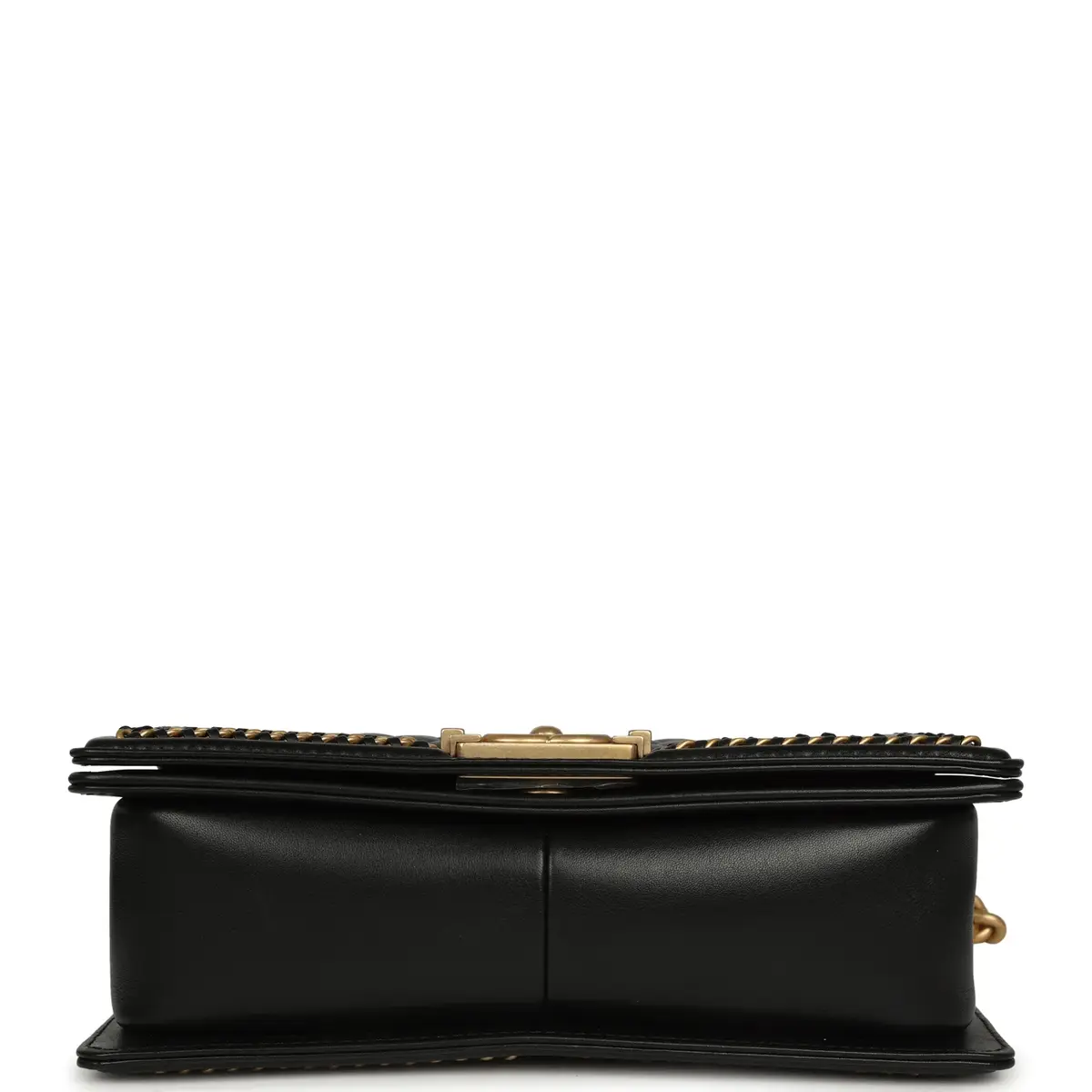 Chanel Chanel Medium Top Handle Braided Boy Bag Black Shiny Lambskin Antique Gold Hardware | Thumbnail 6 Chanel Chanel Medium Top Handle Braided Boy Bag Black Shiny Lambskin Antique Gold Hardware | Thumbnail 6