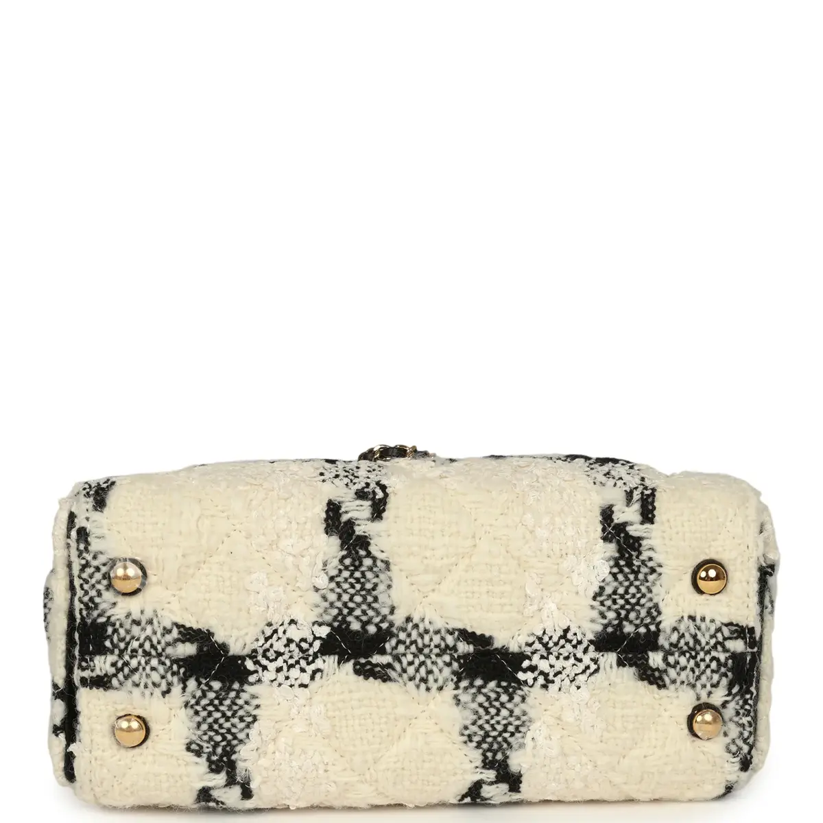 Chanel Chanel Mini 25 Hobo Bag White, Black Tweed Gold Hardware | Thumbnail 6