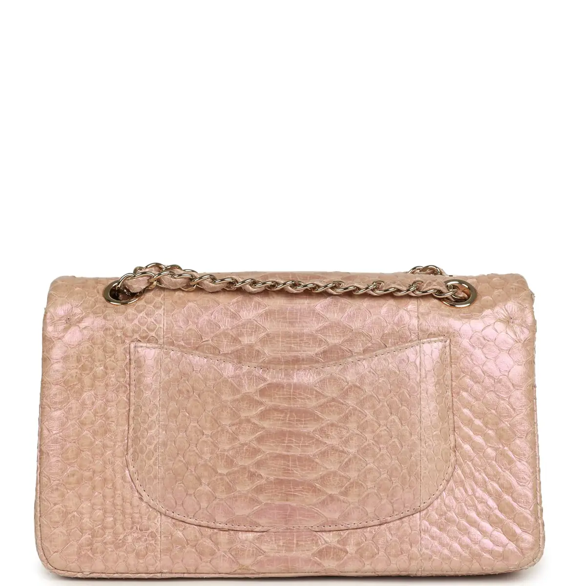 Chanel Pre-owned Chanel Medium Classic Double Flap Bag Iridescent Pink Python Light Gold Hardware | Thumbnail 5 Chanel Pre-owned Chanel Medium Classic Double Flap Bag Iridescent Pink Python Light Gold Hardware | Thumbnail 5