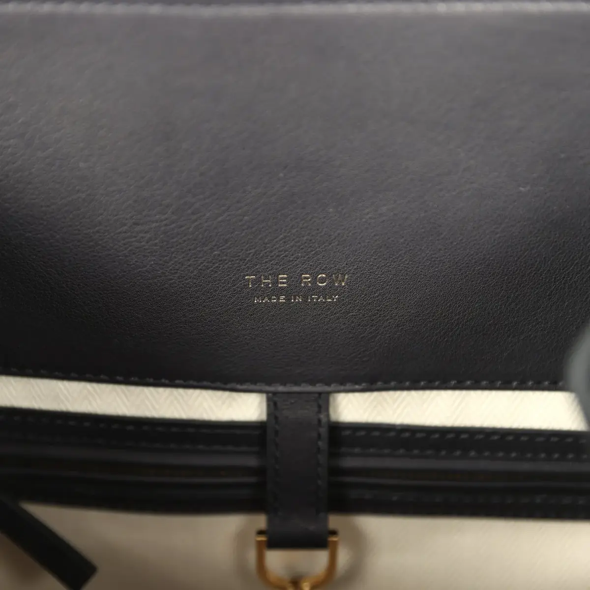 The Row The Row Soft Margaux 17 Bag Black Saddle Gold Hardware | Thumbnail 12