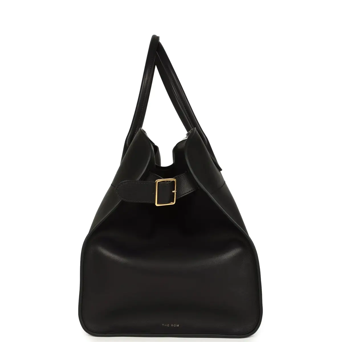 The Row The Row Soft Margaux 17 Bag Black Saddle Gold Hardware | Thumbnail 3