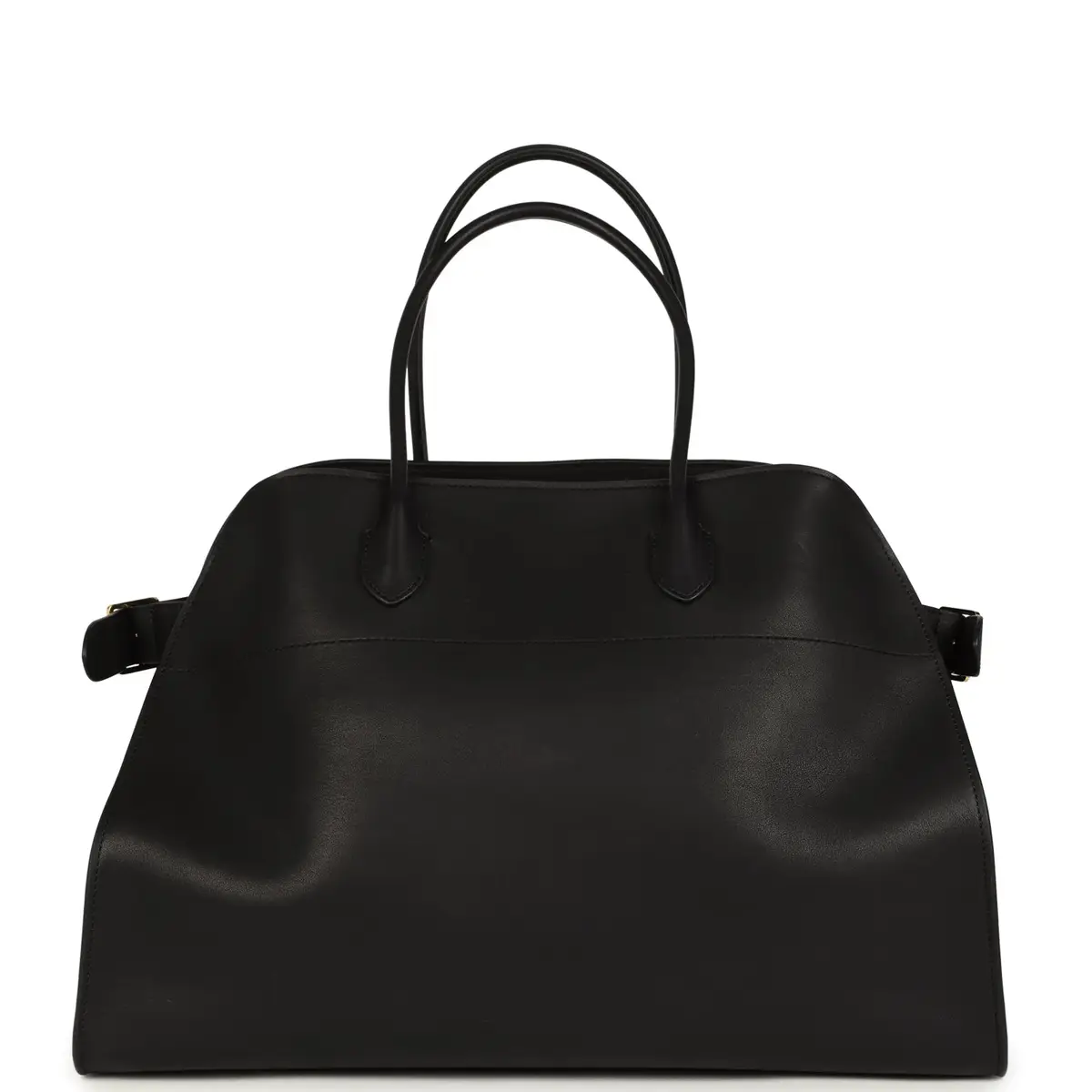 The Row The Row Soft Margaux 17 Bag Black Saddle Gold Hardware | Thumbnail 4