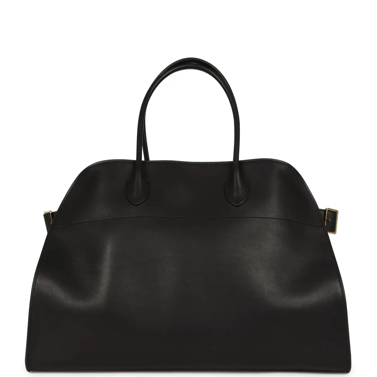 The Row The Row Soft Margaux 17 Bag Black Saddle Gold Hardware | Image 1 The Row The Row Soft Margaux 17 Bag Black Saddle Gold Hardware | Image 1