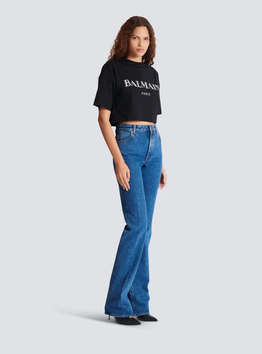 Balmain Boxy cropped T-shirt with print | Thumbnail 3