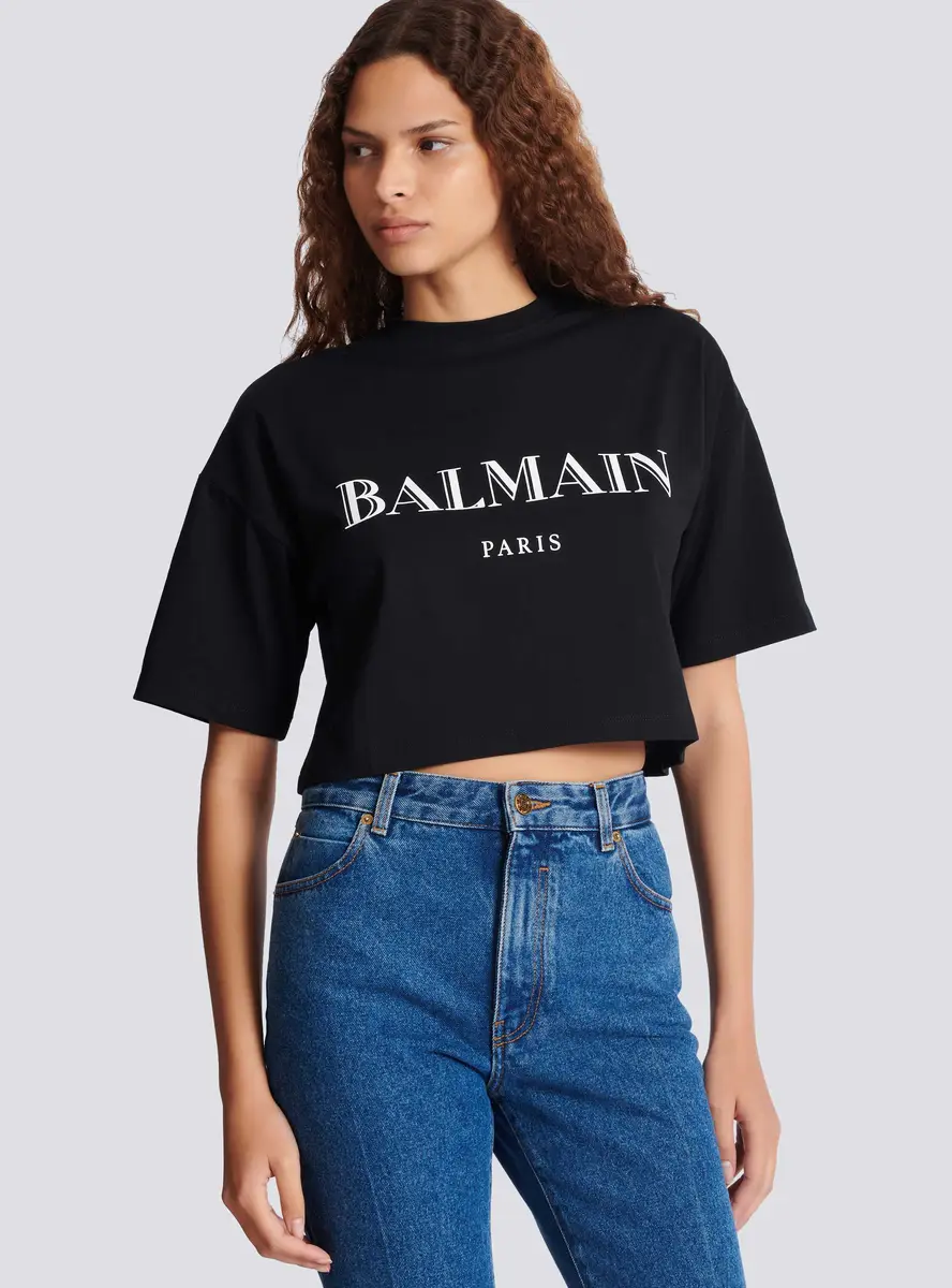 Balmain Boxy cropped T-shirt with print | Thumbnail 5