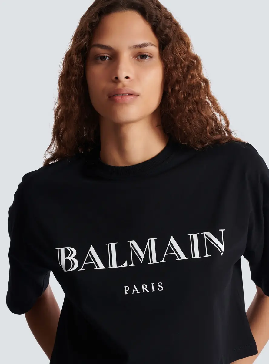 Balmain Boxy cropped T-shirt with print | Thumbnail 6