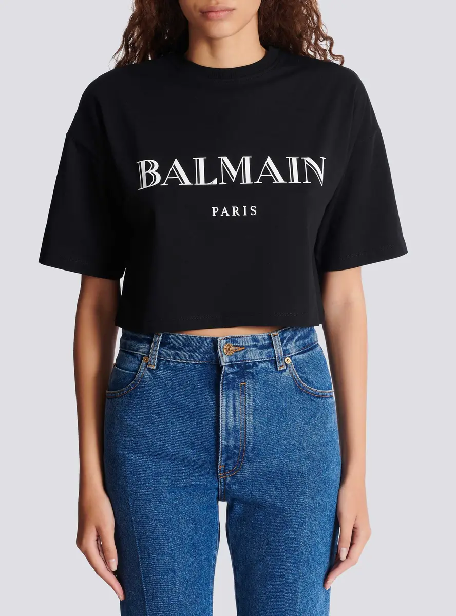 Balmain Boxy cropped T-shirt with print | Thumbnail 7