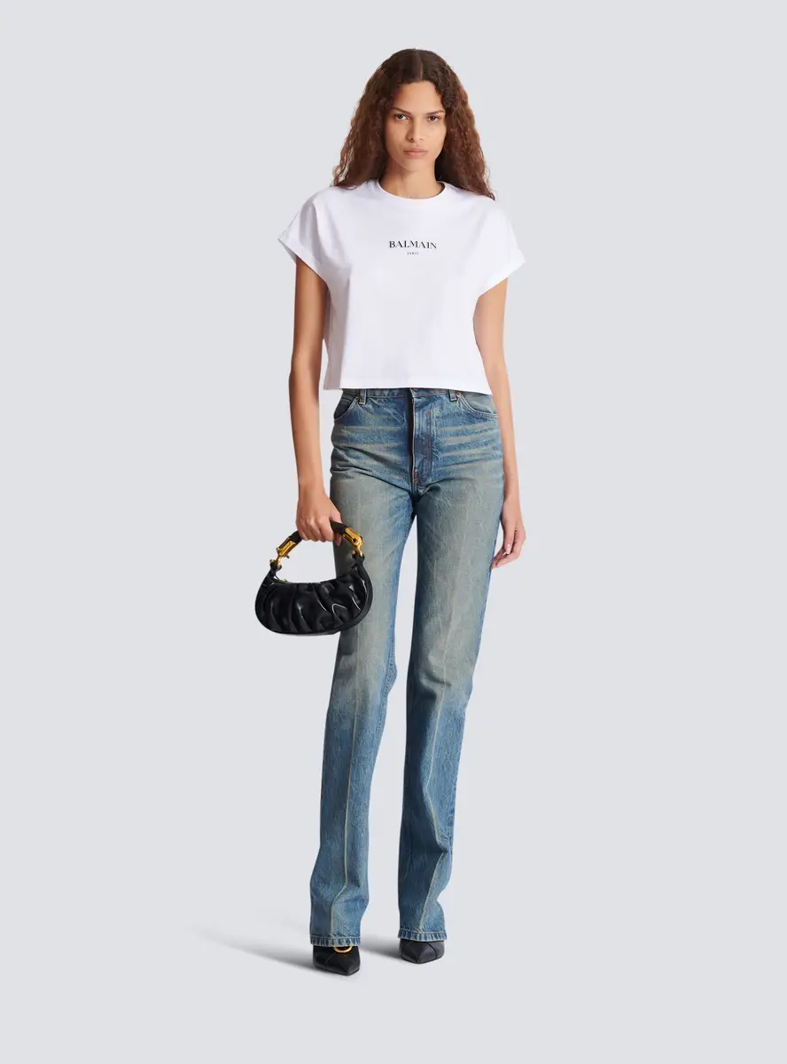 Balmain Cropped T-shirt with print | Thumbnail 2