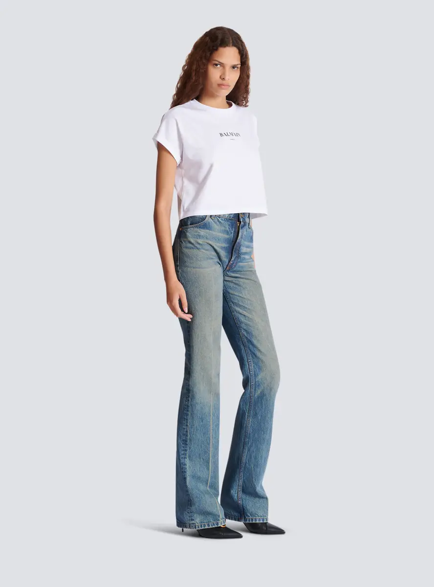 Balmain Cropped T-shirt with print | Thumbnail 3