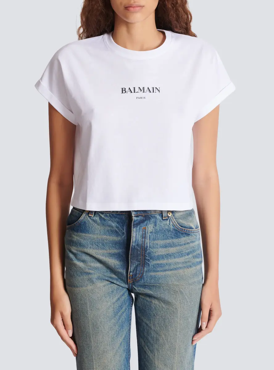 Balmain Cropped T-shirt with print | Thumbnail 7