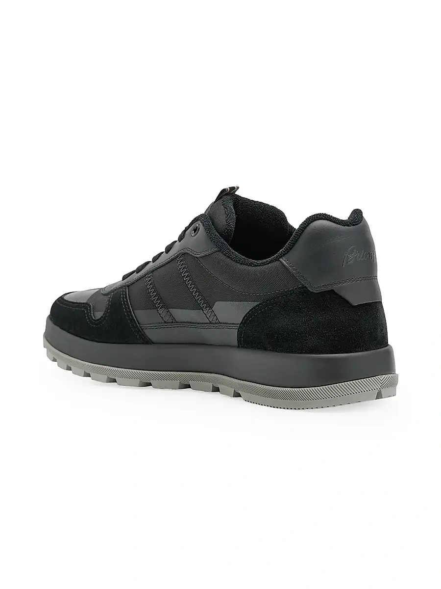 Brioni Men's Mixed-Media Low-Top Sneakers | Thumbnail 4 Brioni Men's Mixed-Media Low-Top Sneakers | Thumbnail 4