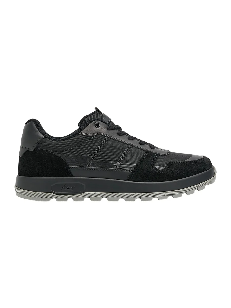 Brioni Men's Mixed-Media Low-Top Sneakers