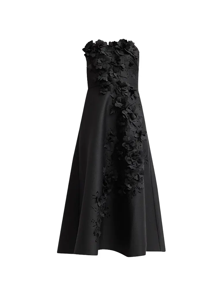 BADGLEY MISCHKA Women's Floral Applique Strapless Cocktail Dress | Image 1 BADGLEY MISCHKA Women's Floral Applique Strapless Cocktail Dress | Image 1