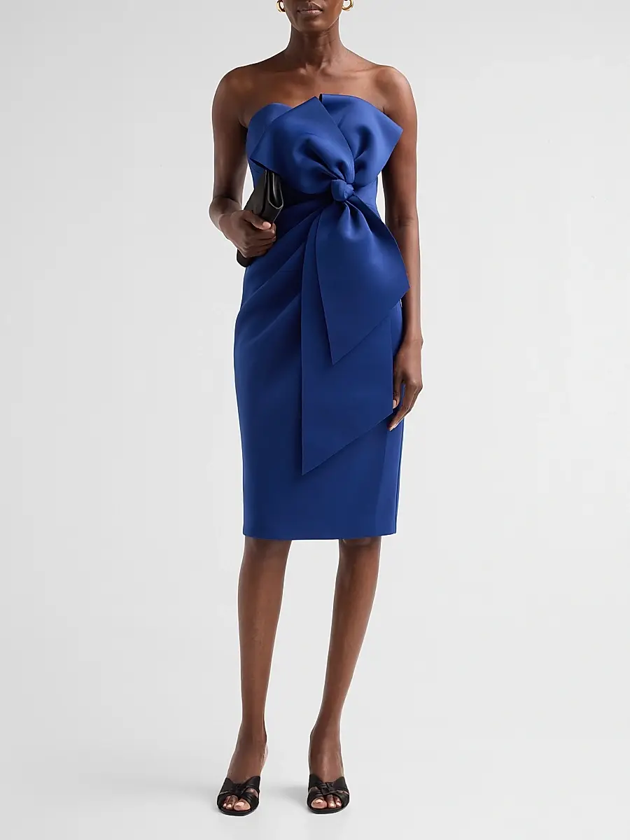 BADGLEY MISCHKA Women's Sculpted Bow Cocktail Dress | Thumbnail 2 BADGLEY MISCHKA Women's Sculpted Bow Cocktail Dress | Thumbnail 2