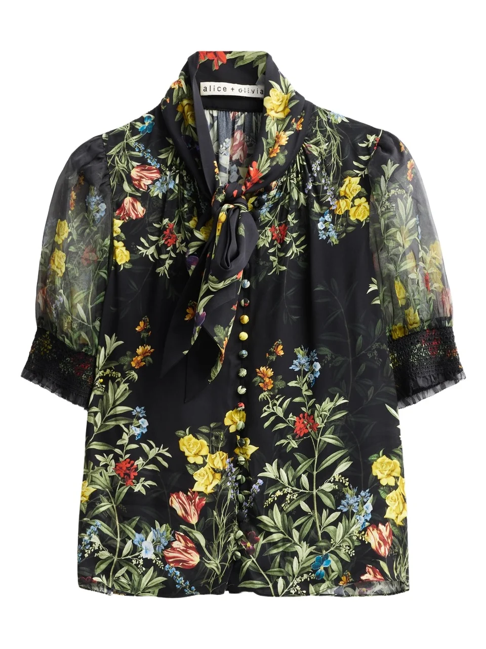 Alice + Olivia Women's Brentley Floral Tie Blouse