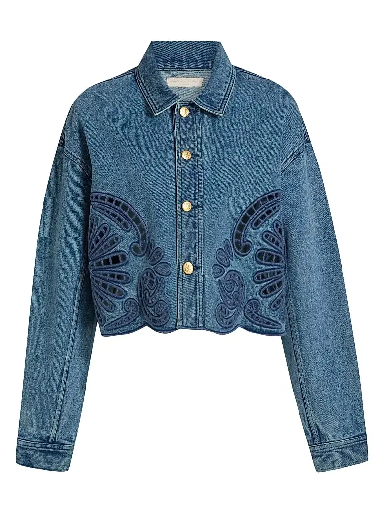 Women's The Bobbi Eyelet Denim Jacket Women's The Bobbi Eyelet Denim Jacket