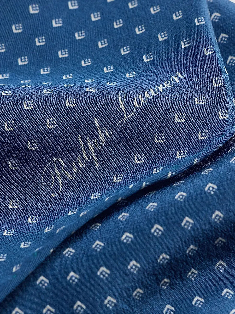 Ralph Lauren Purple Label Men's Micro-Geometric Neckerchief | Thumbnail 5 Ralph Lauren Purple Label Men's Micro-Geometric Neckerchief | Thumbnail 5