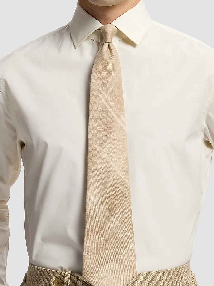 Ralph Lauren Purple Label Men's Plaid Cashmere-Silk Tie | Thumbnail 2 Ralph Lauren Purple Label Men's Plaid Cashmere-Silk Tie | Thumbnail 2