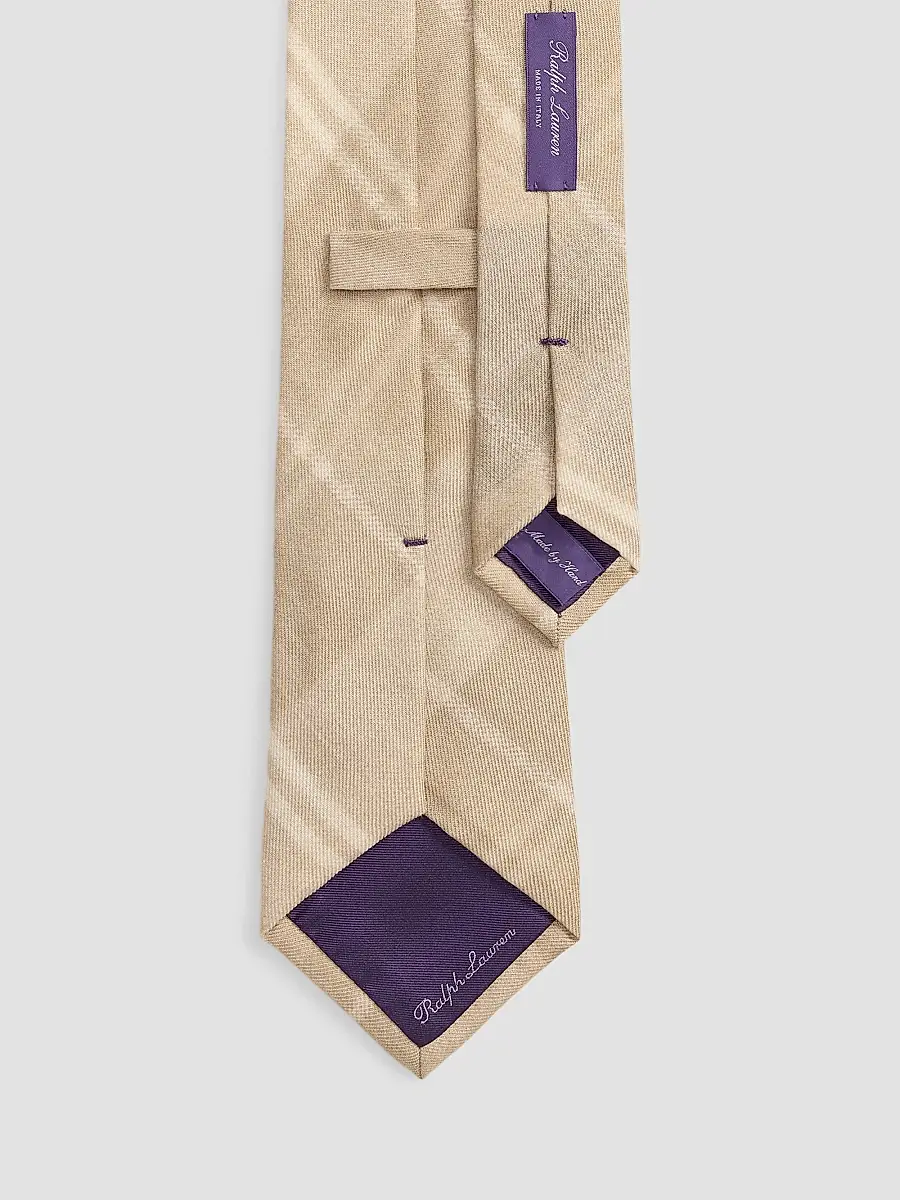 Ralph Lauren Purple Label Men's Plaid Cashmere-Silk Tie | Thumbnail 3 Ralph Lauren Purple Label Men's Plaid Cashmere-Silk Tie | Thumbnail 3