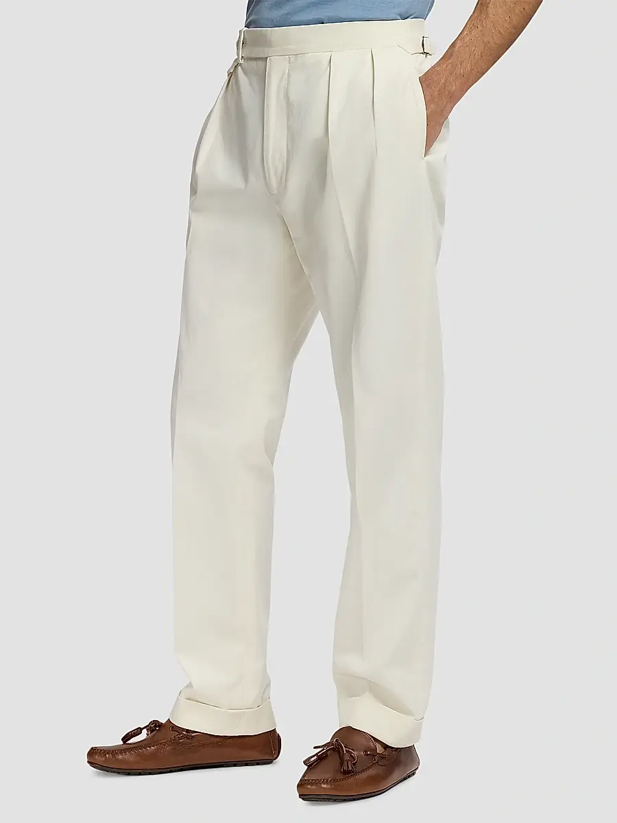 Ralph Lauren Purple Label Men's Silk Straight-Leg Chino Trousers | Thumbnail 5