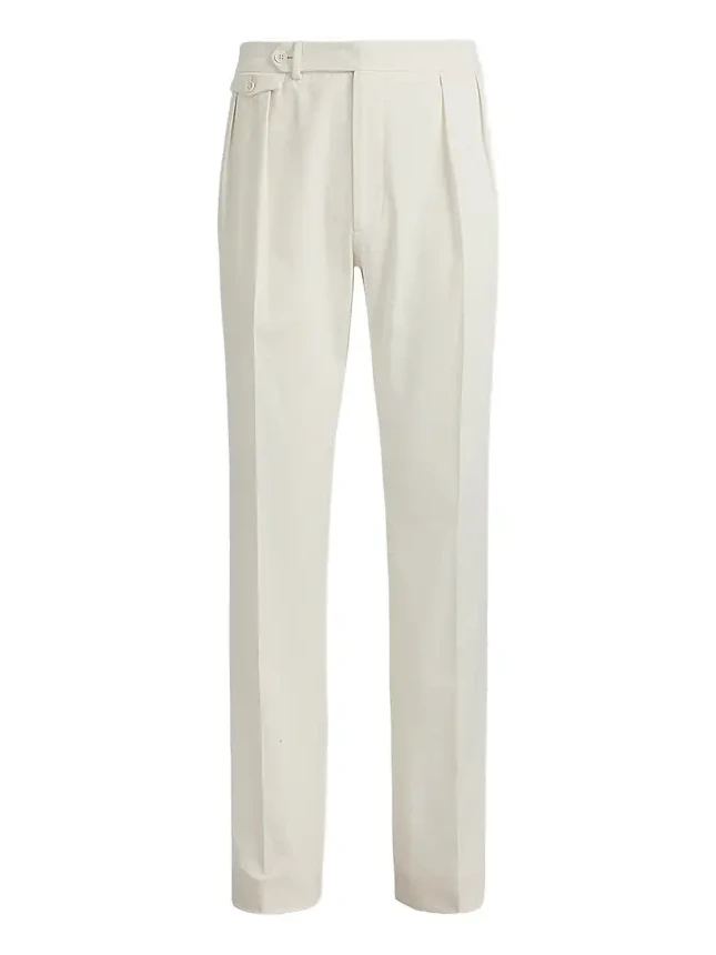 Men's Silk Straight-Leg Chino Trousers