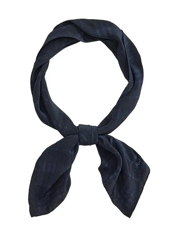 Men's Plaid Silk-Linen Neckerchief Men's Plaid Silk-Linen Neckerchief