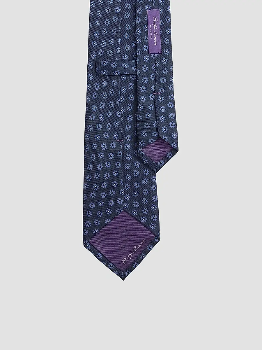 Ralph Lauren Purple Label Men's Dot Square Deco Silk Tie | Thumbnail 3 Ralph Lauren Purple Label Men's Dot Square Deco Silk Tie | Thumbnail 3