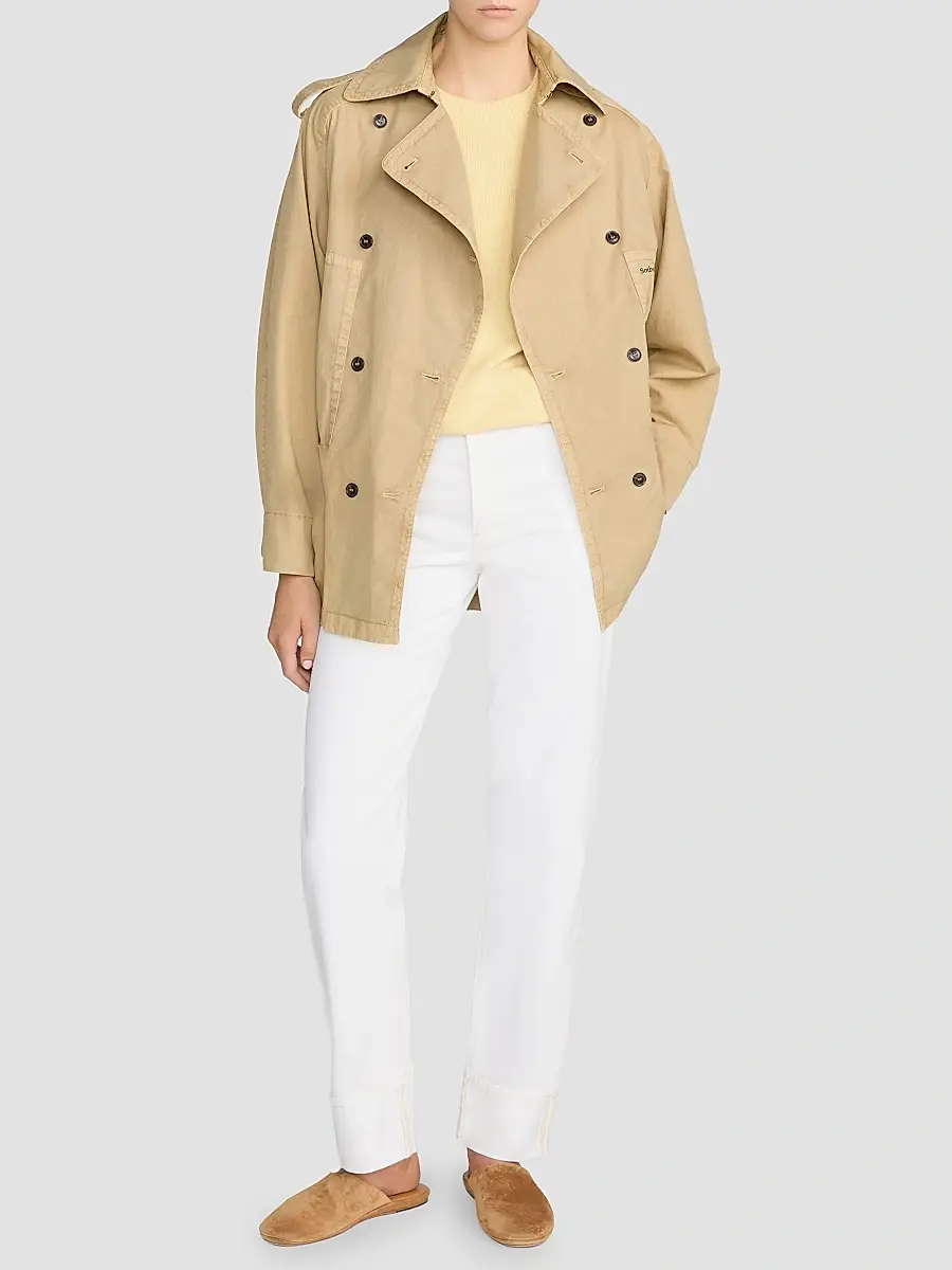 Frame Women's X Sotheby's Cotton Short Trench Coat | Thumbnail 2